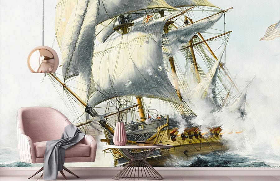 wallpaper of sagging boats in the ocean