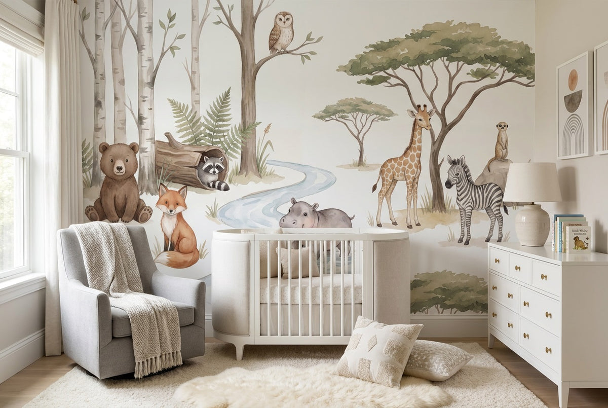 Ivory Woodland Wallpaper Mural view 5