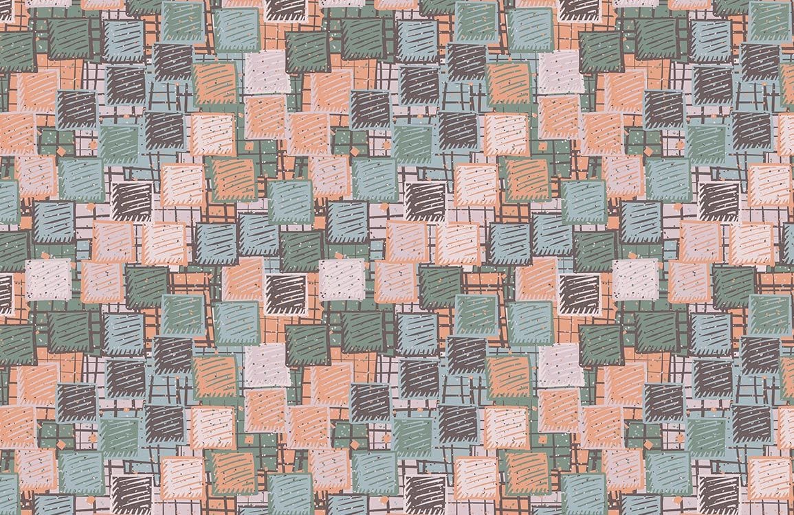 Sketch Blocks Mural Wallpaper Plain