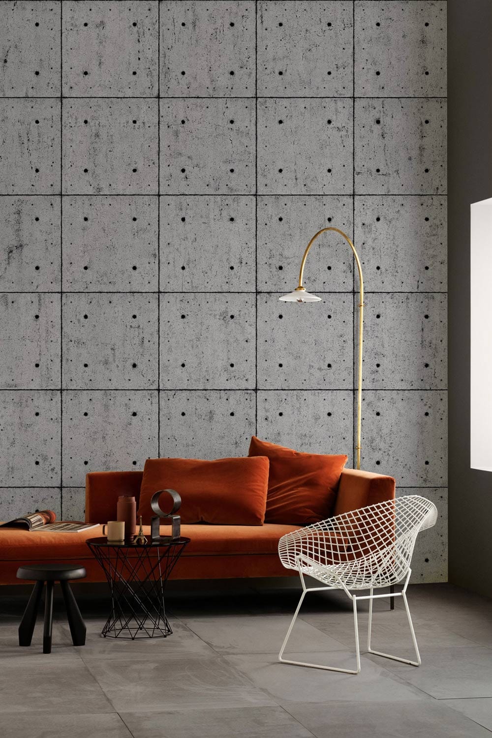 wallpaper with a weird surface in the living room