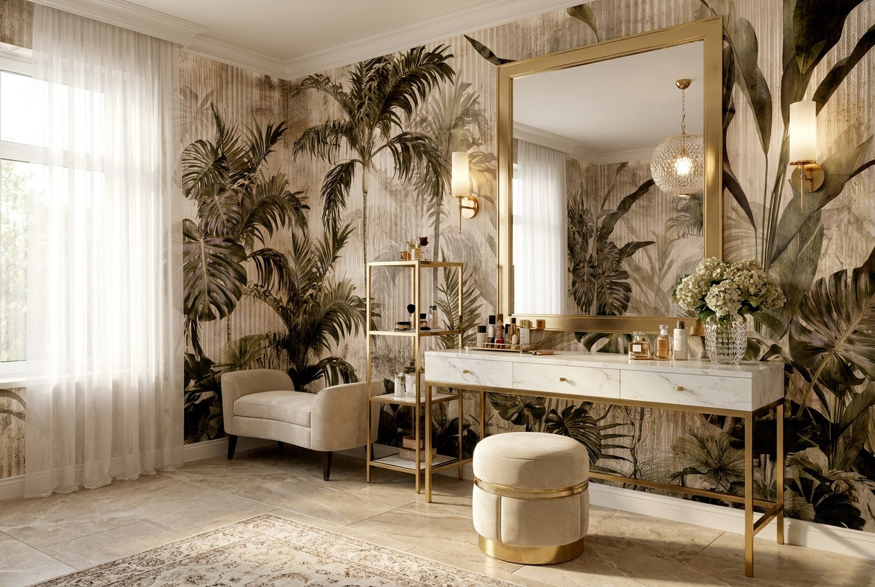 Sepia Palm Vintage Jungle Wallpaper Mural