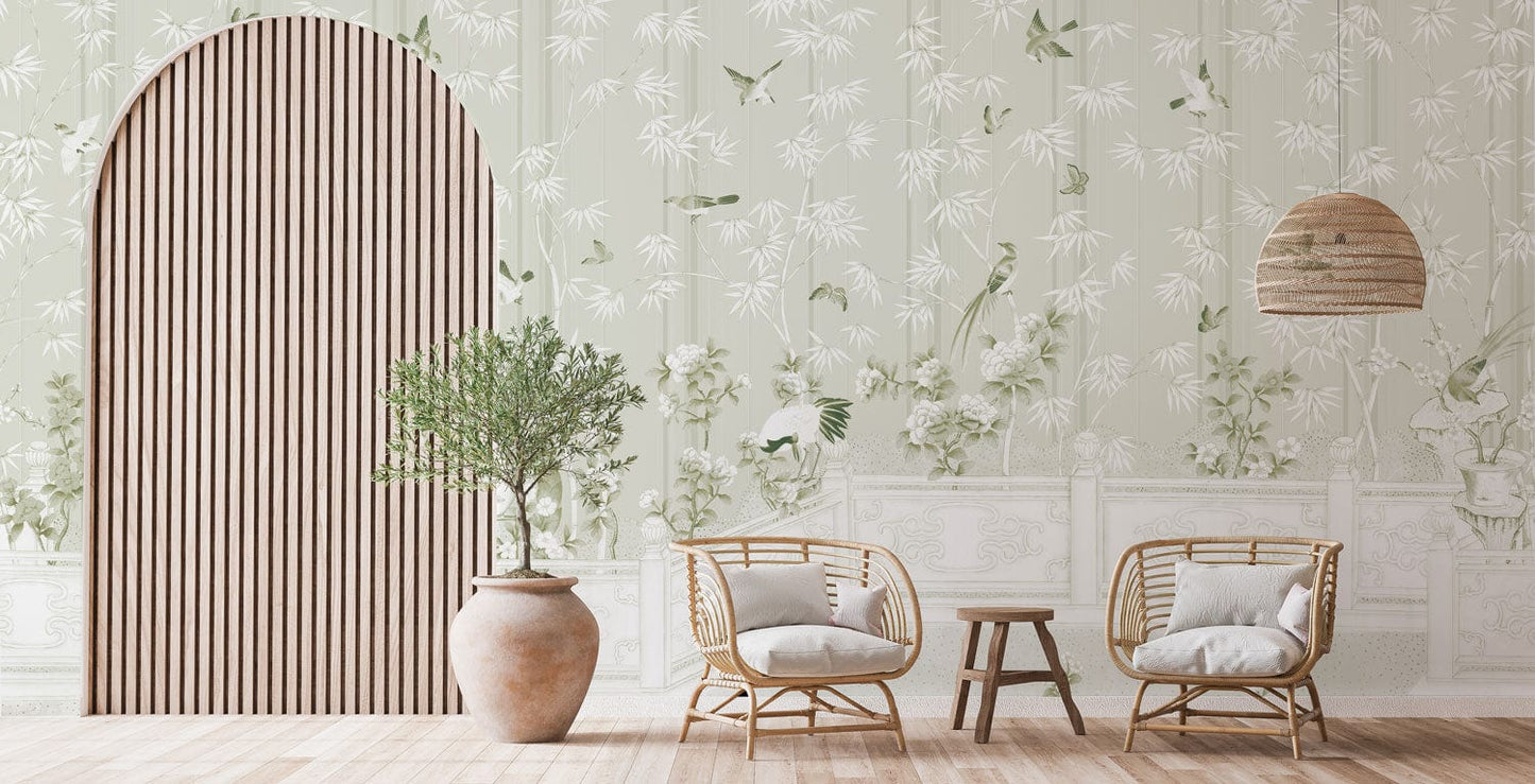 vintage garden custom wallpaper mural lounge decor