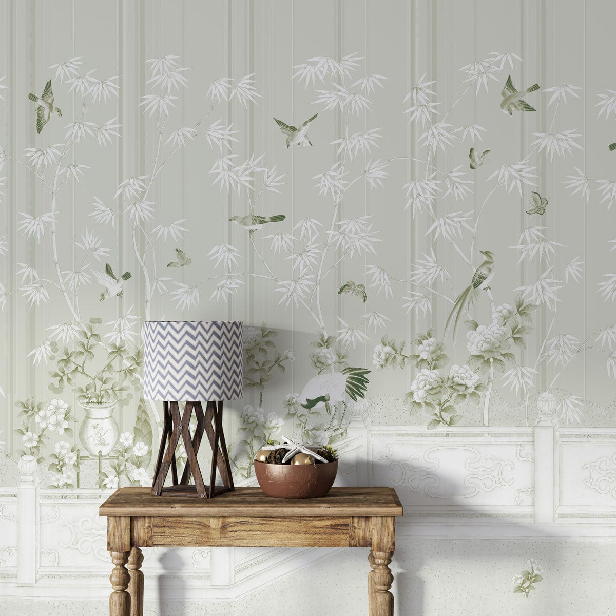 vintage wallpaper mural for room decoration idea