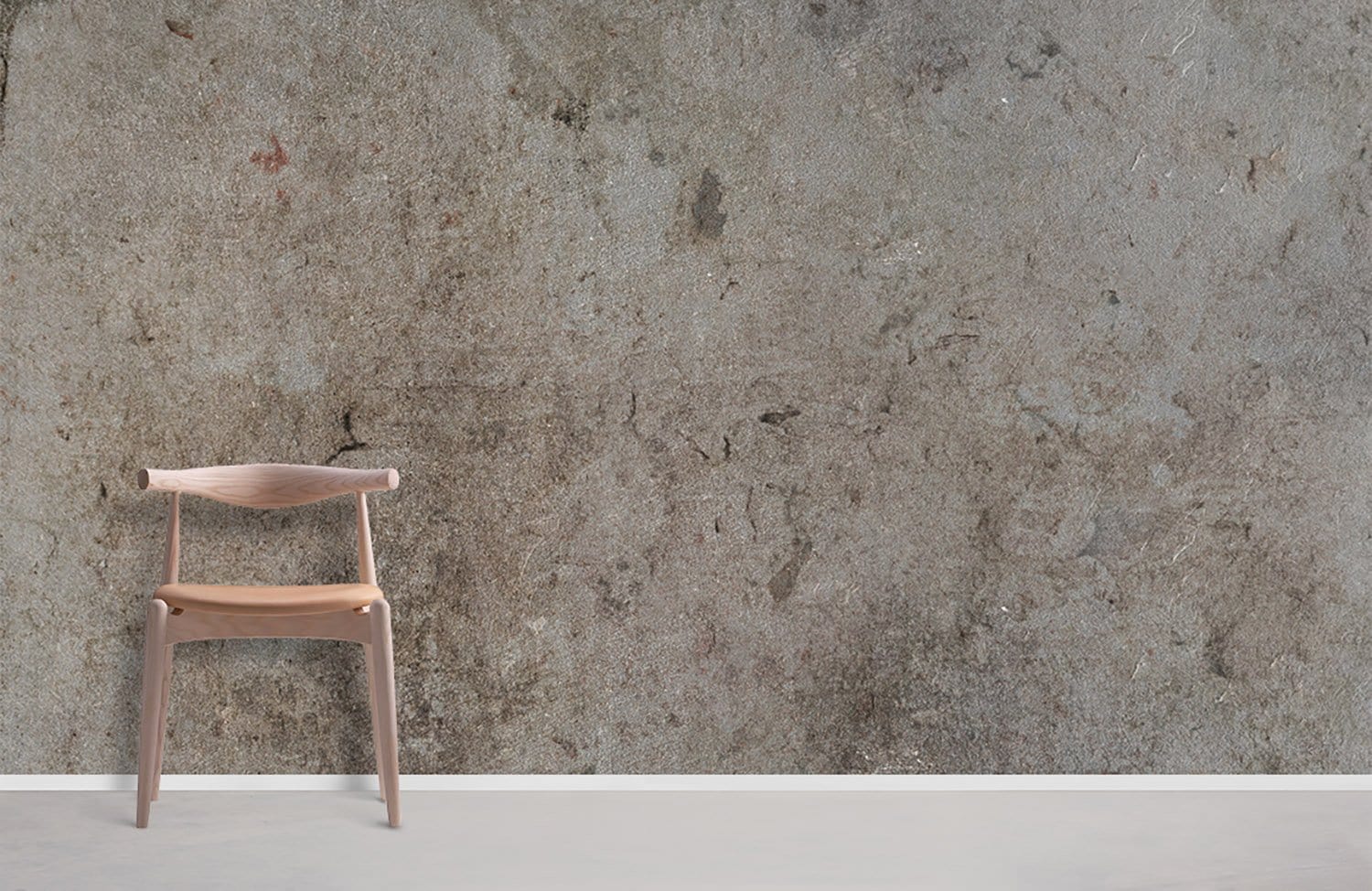 Mural wallpaper in the style of vintage brown and grey cement.