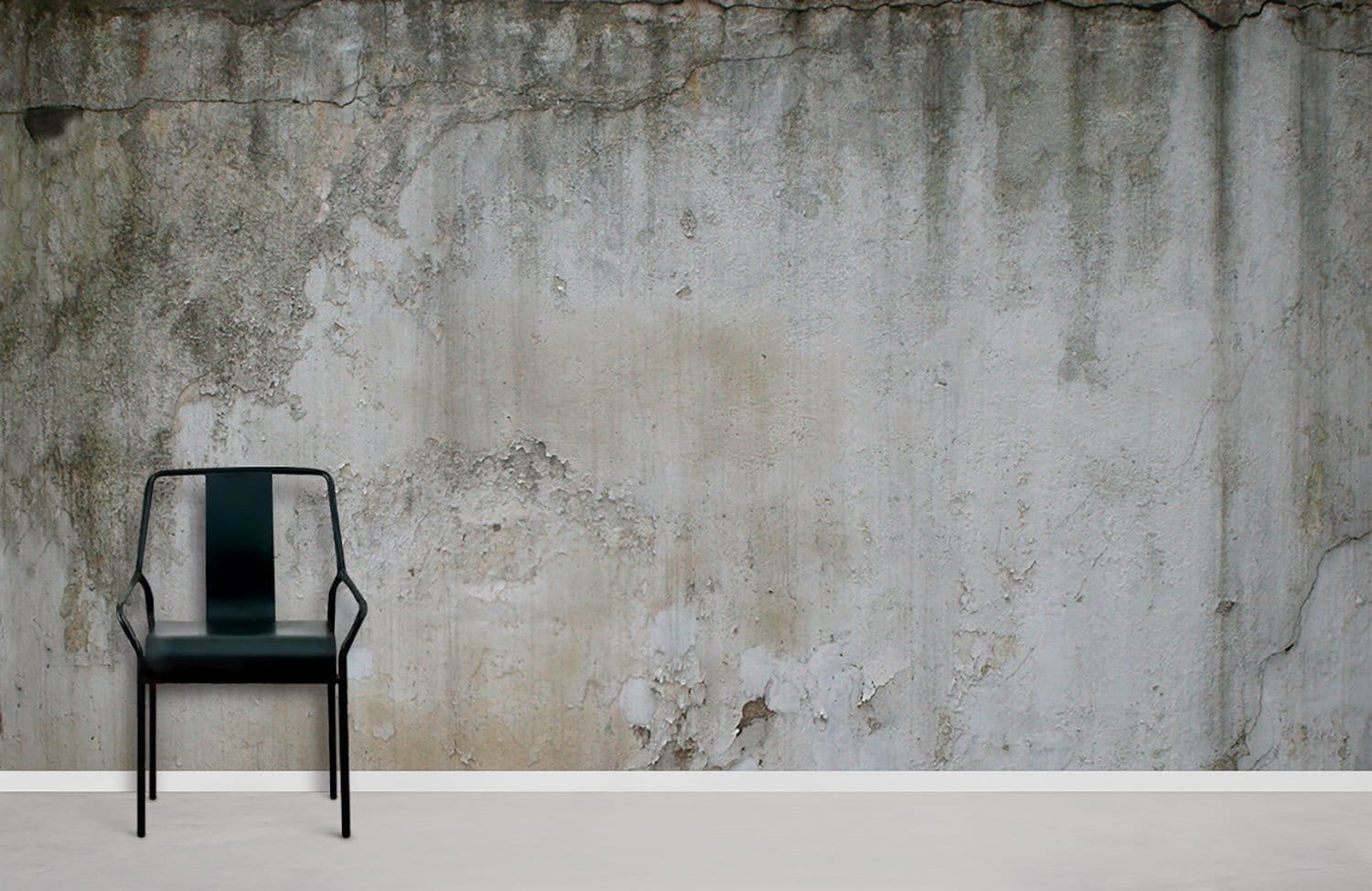 Wall painting with a vintage concrete look for the living room
