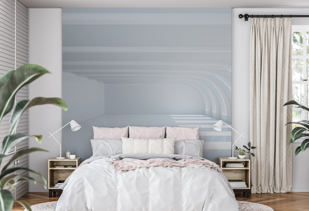 Curved Skylight Serenity Mural Wallpaper in bedroom