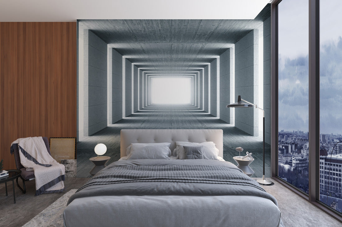 Endless Modern Path Mural Wallpaper in bedroom