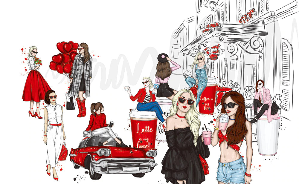 Unique Painting Style Women Wallpaper