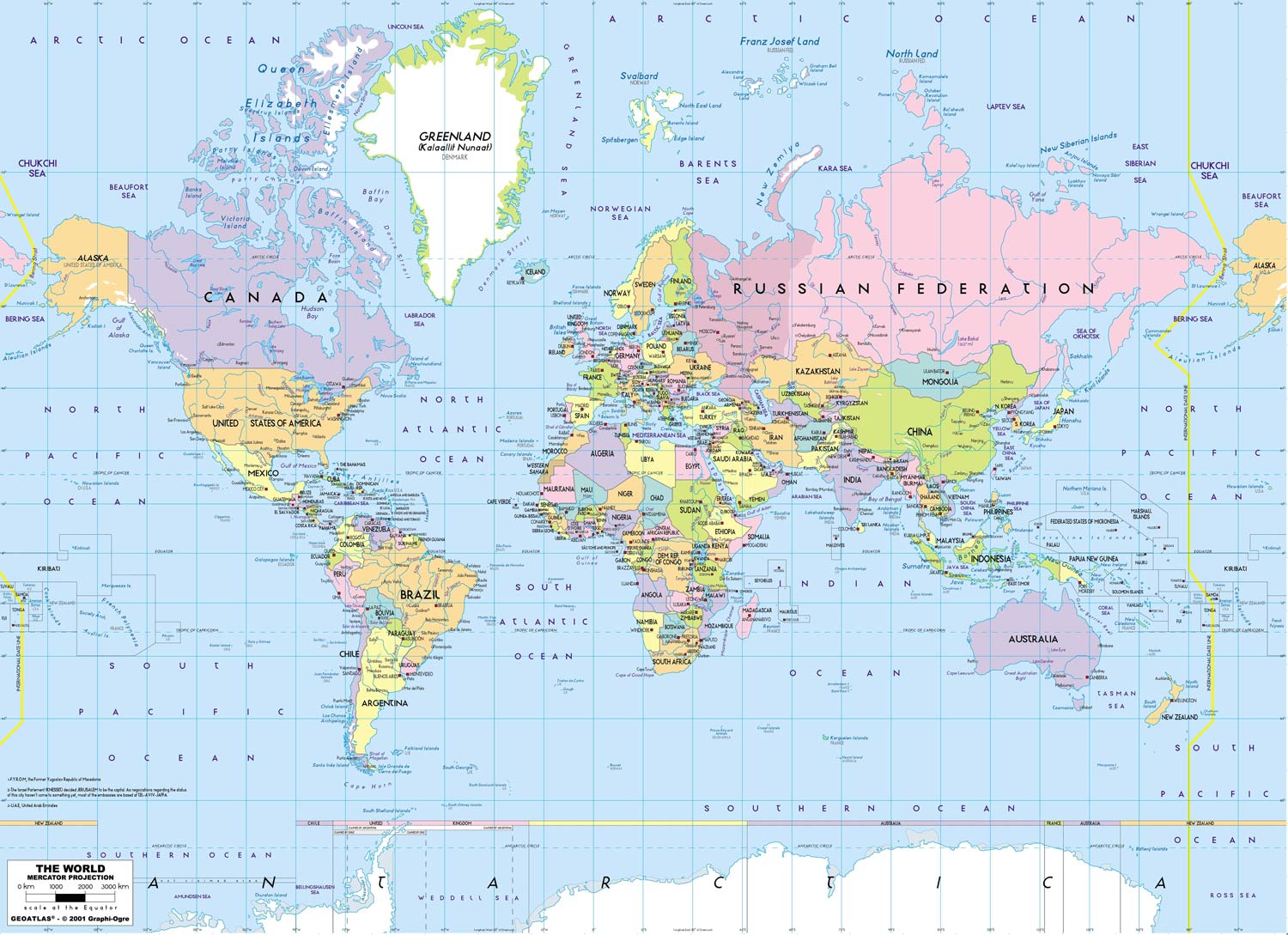 Colorful World Map Educational Wallpaper for Wall