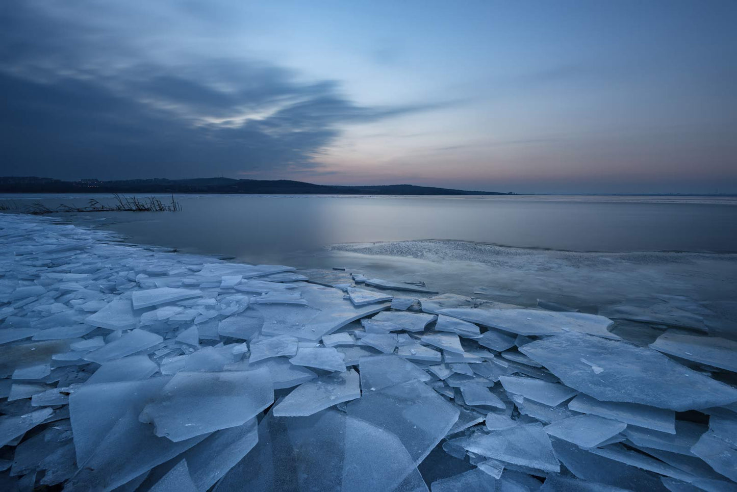 Serene Blue Ice Landscape Mural Wallpaper