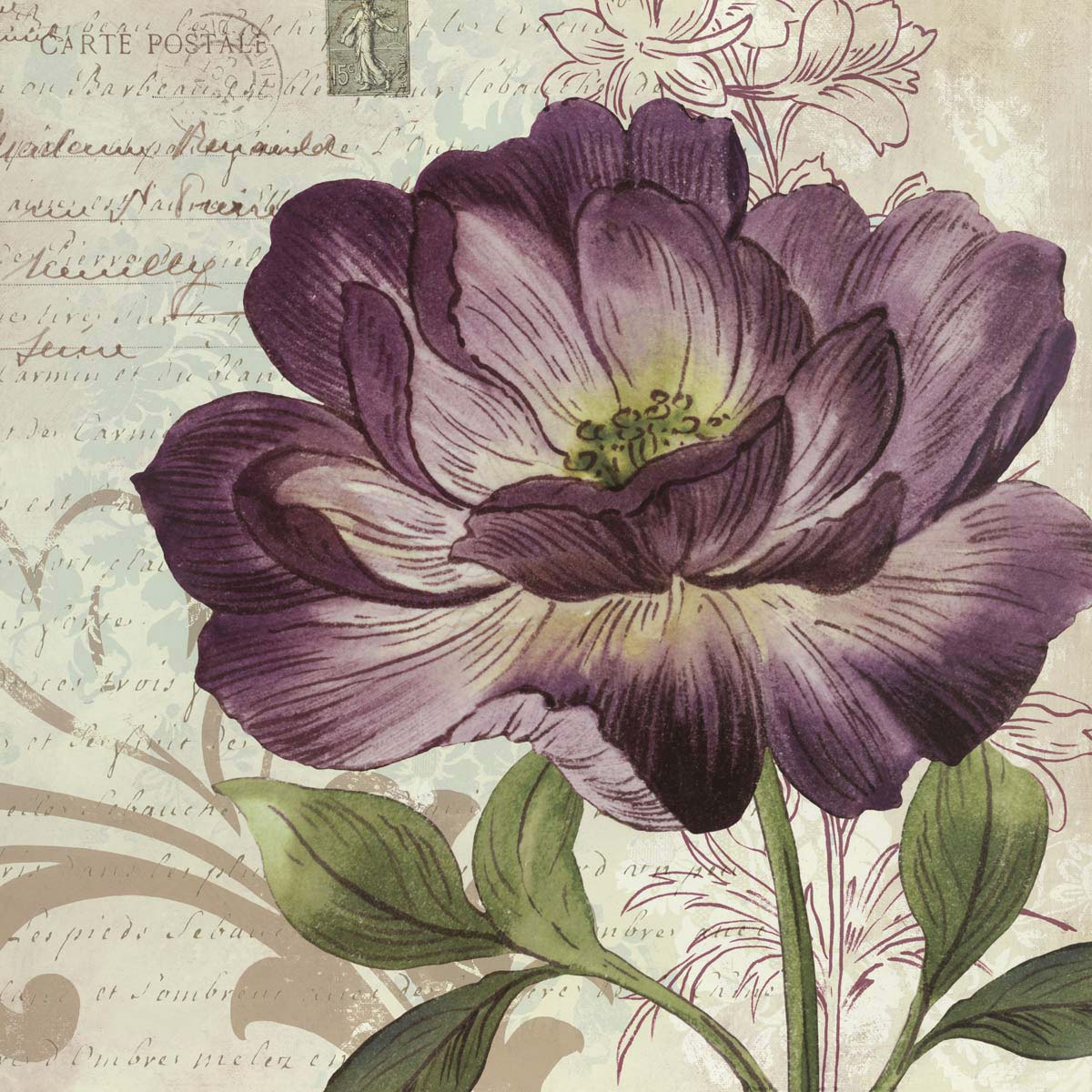 Purple Vintage Wallpaper Mural