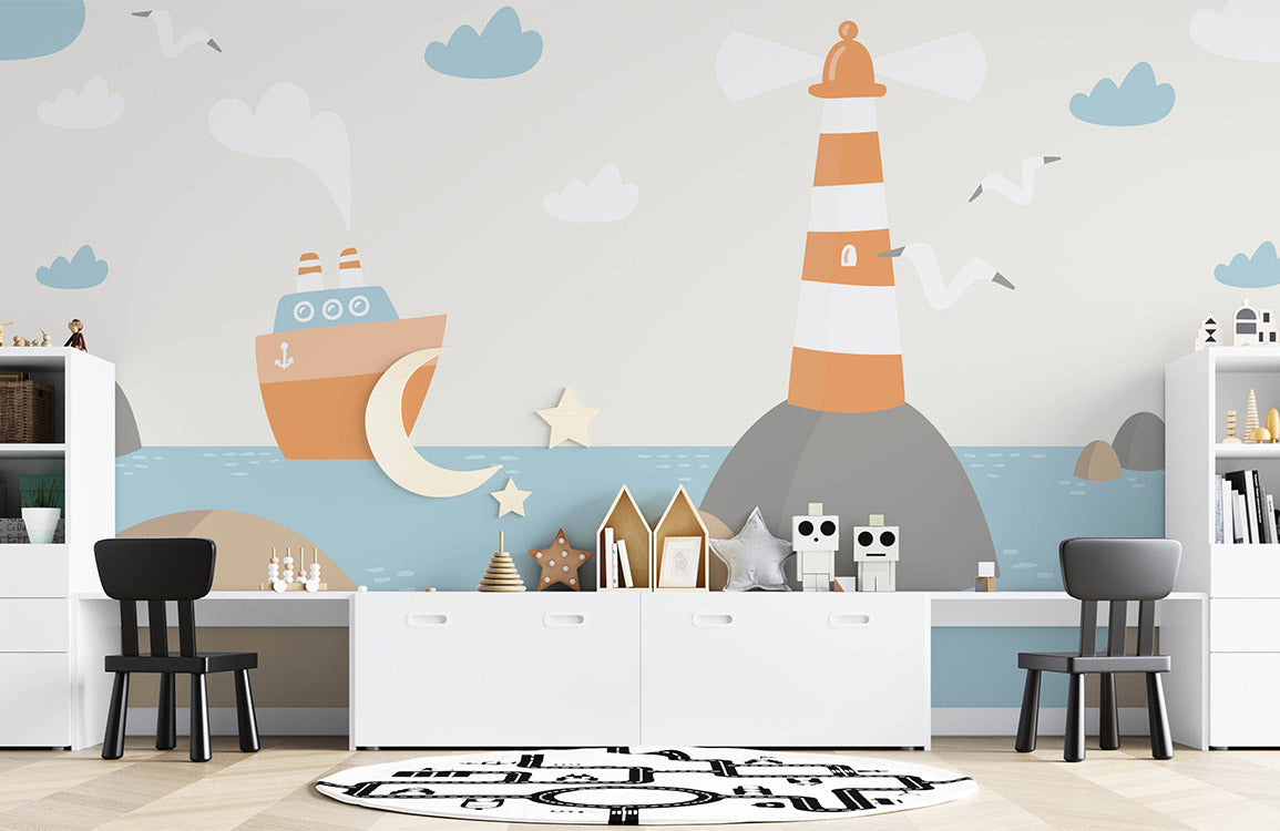 Beautiful Sea Mural Wallpaper for Children's Rooms