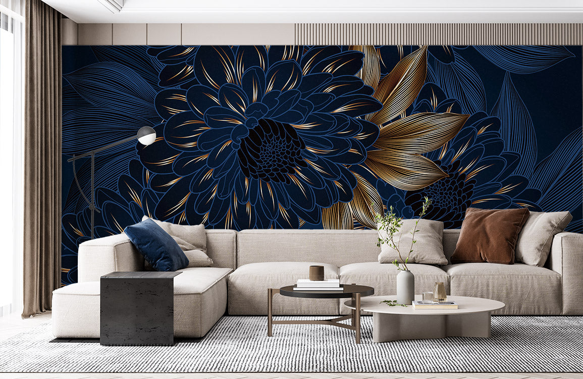 Decorate Your Home with a Beautiful Blue Blossom Wall Mural