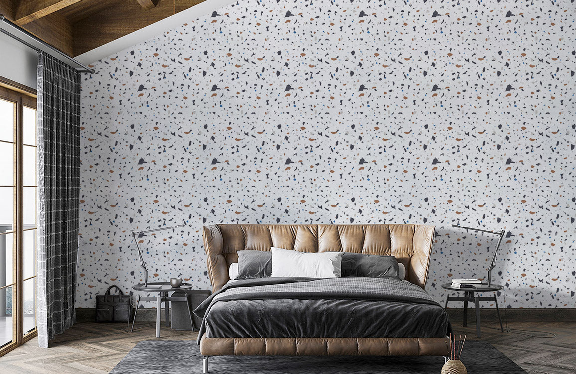 Wallpaper with a Terrazzo Pattern of Concrete and Stone