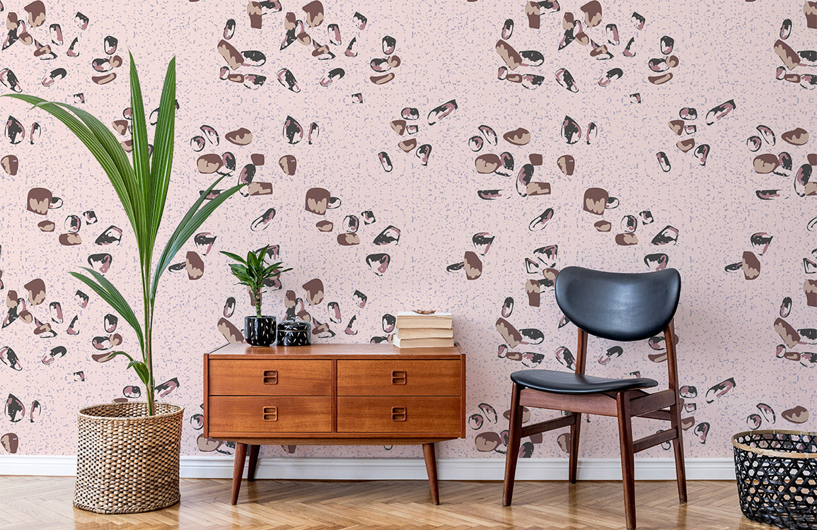 Mural room wallpaper featuring a fragmented marble pattern