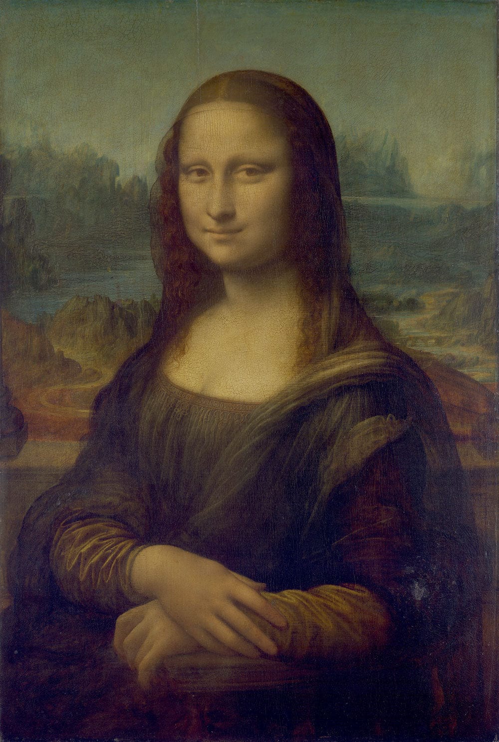 Wallpaper mural of the Mona Lisa for use in adorning rooms