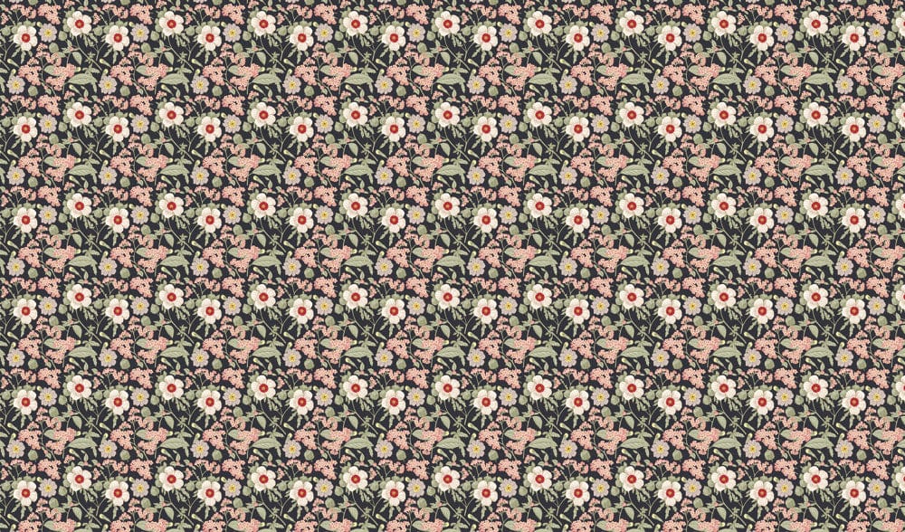 Wallpaper Mural with Shattered Wild Flowers, Suitable for Home Decoration