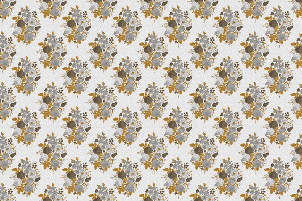 Wallpaper mural with tiny grey bouquets, perfect for decorating a room.