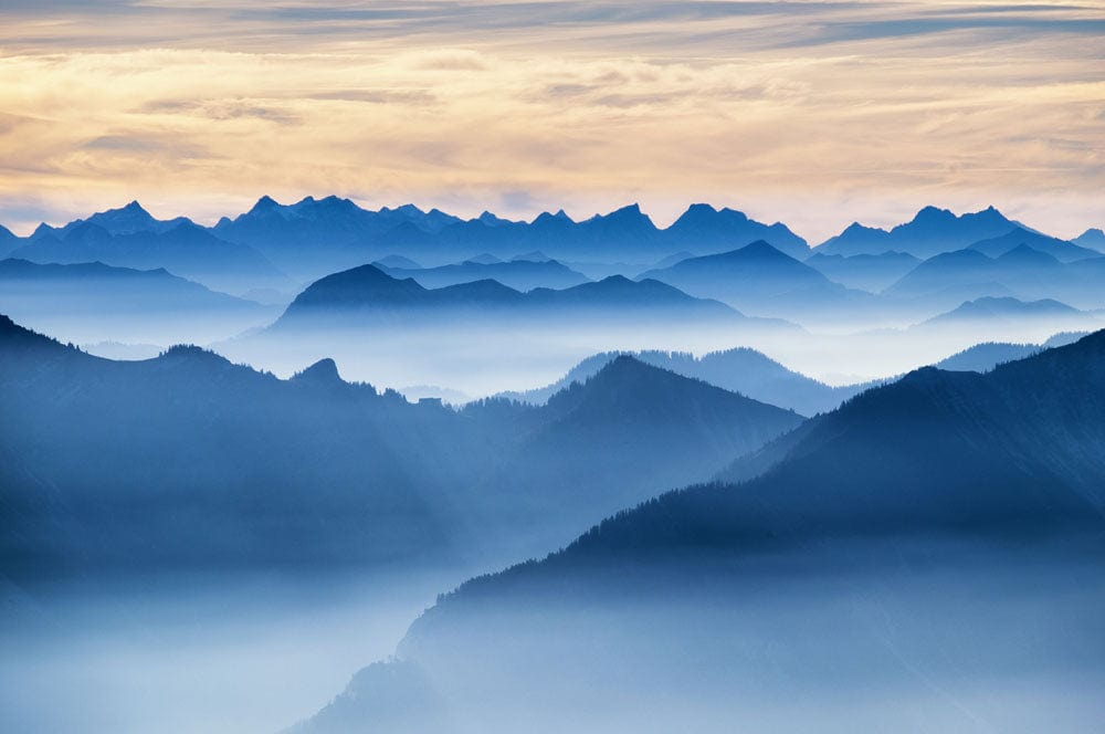 Wallpaper Mural for Home Decoration Featuring Undulating Mountains and Landscapes