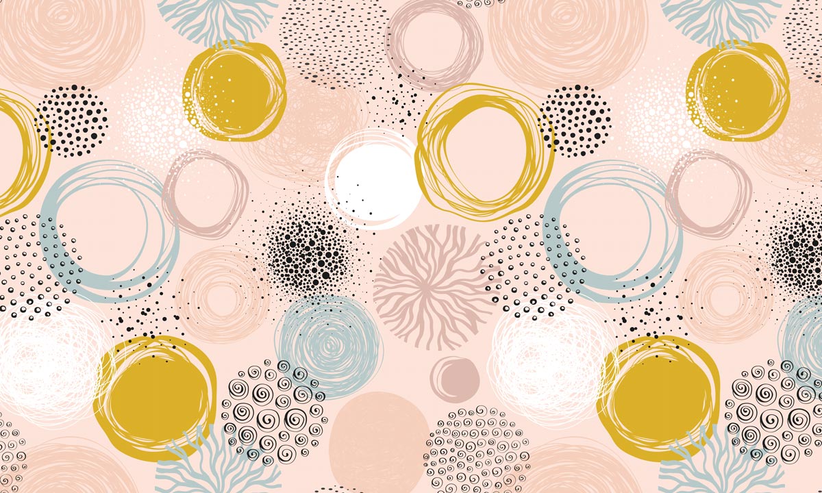 Art Deco Wallpaper Mural with a Round Pattern, Suitable for Home Decoration