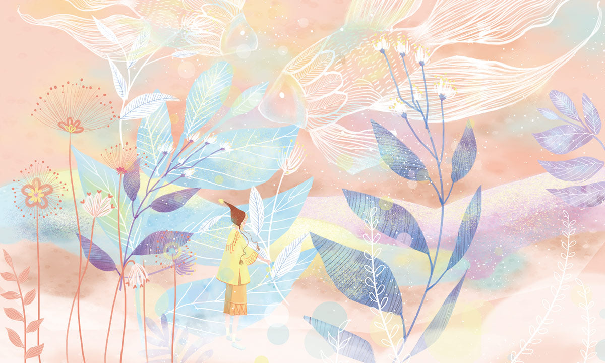 Whimsical Botanical Garden Wall Mural