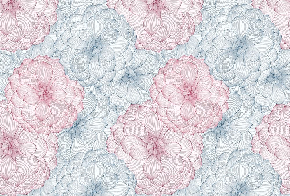 Designing a floral-themed wall mural is an unusual concept.