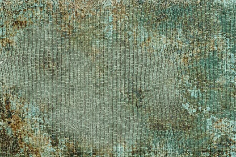 mural wallpaper in the form of a green snake skin for decorating a room