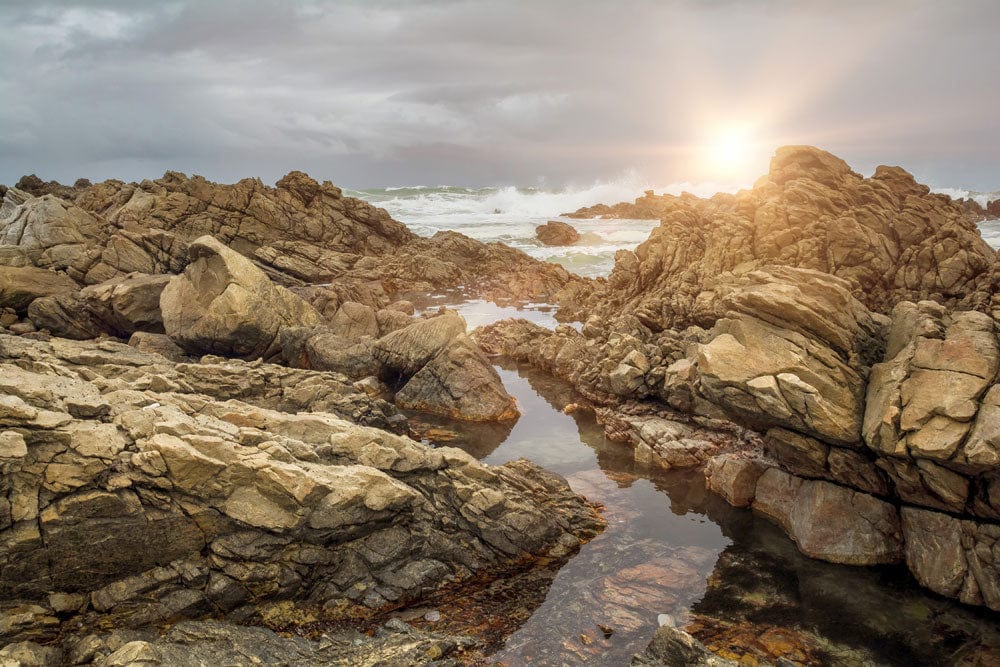 rock near ocean landscape wallpaper mural hoem interior decor