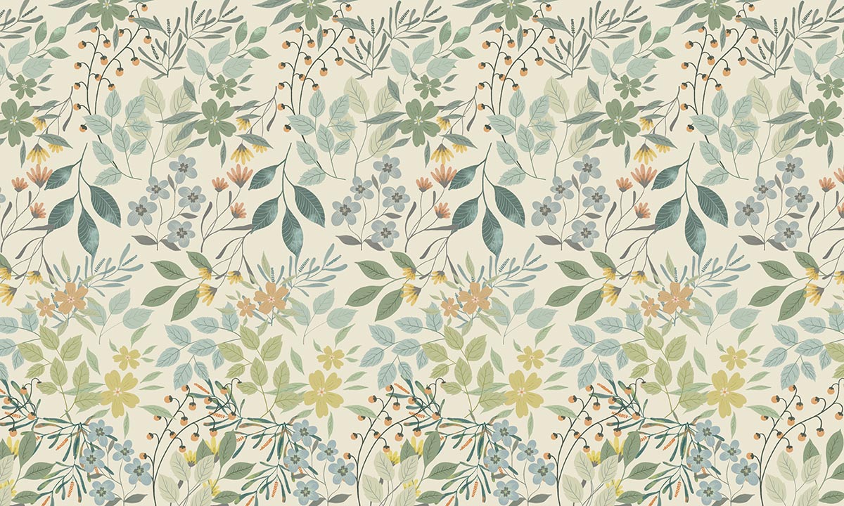 Boho Chic Botanical Garden Mural Wallpaper
