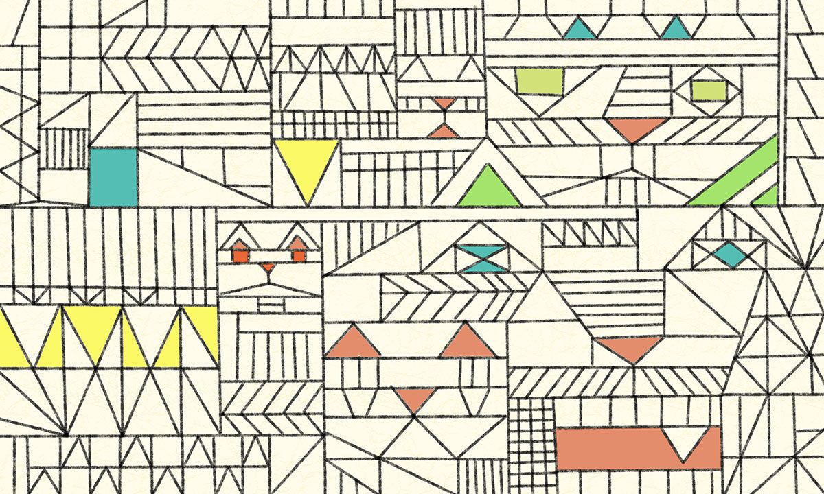 Wallpaper mural with a geometric pattern for use as home decor