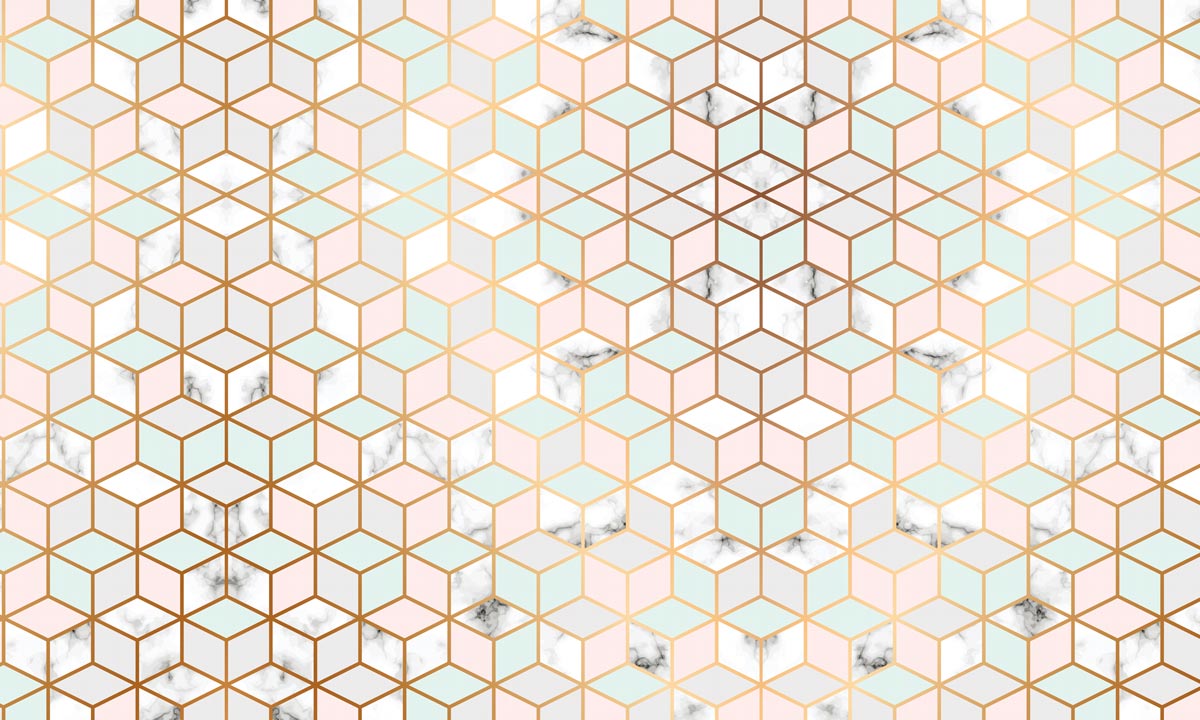 wallpaper mural for the home in geometric marble pattern