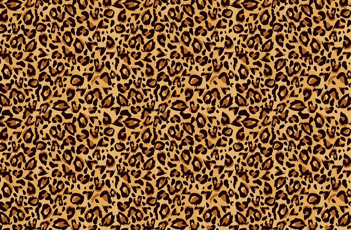 mural wallpaper with a leopard pattern and fur texture for the inside of a home