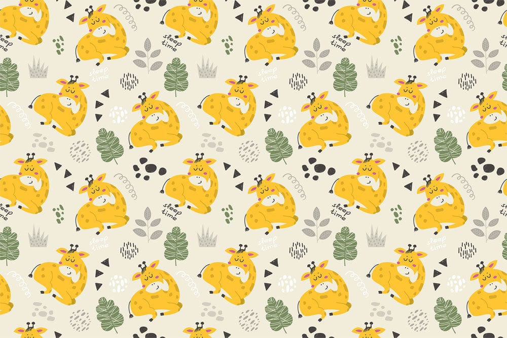 wallpaper depicting a sleeping giraffe
