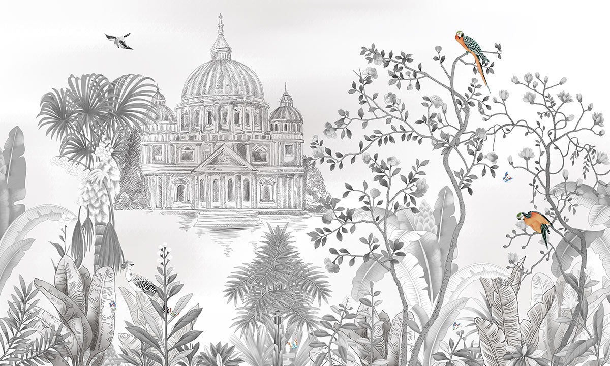 trees and birds animal wallpaper home decor