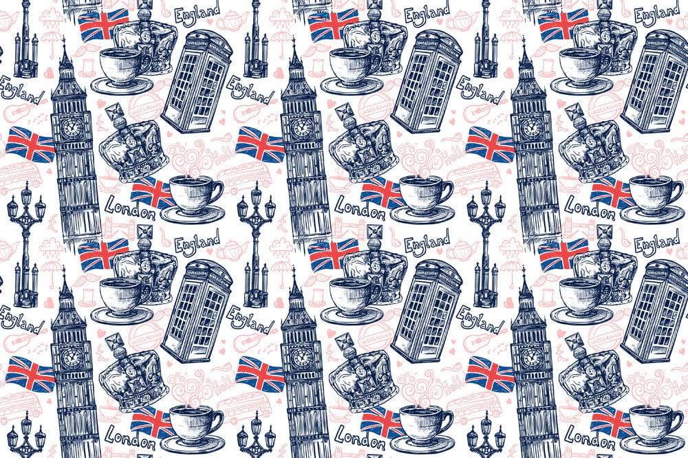 Charming London Icons Kid's Mural Wallpaper
