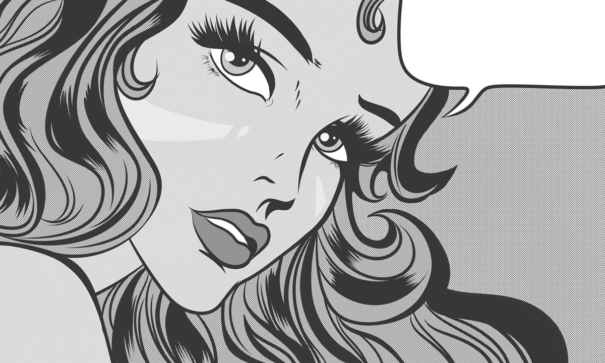 Retro Pop Art Woman Mural Wallpaper