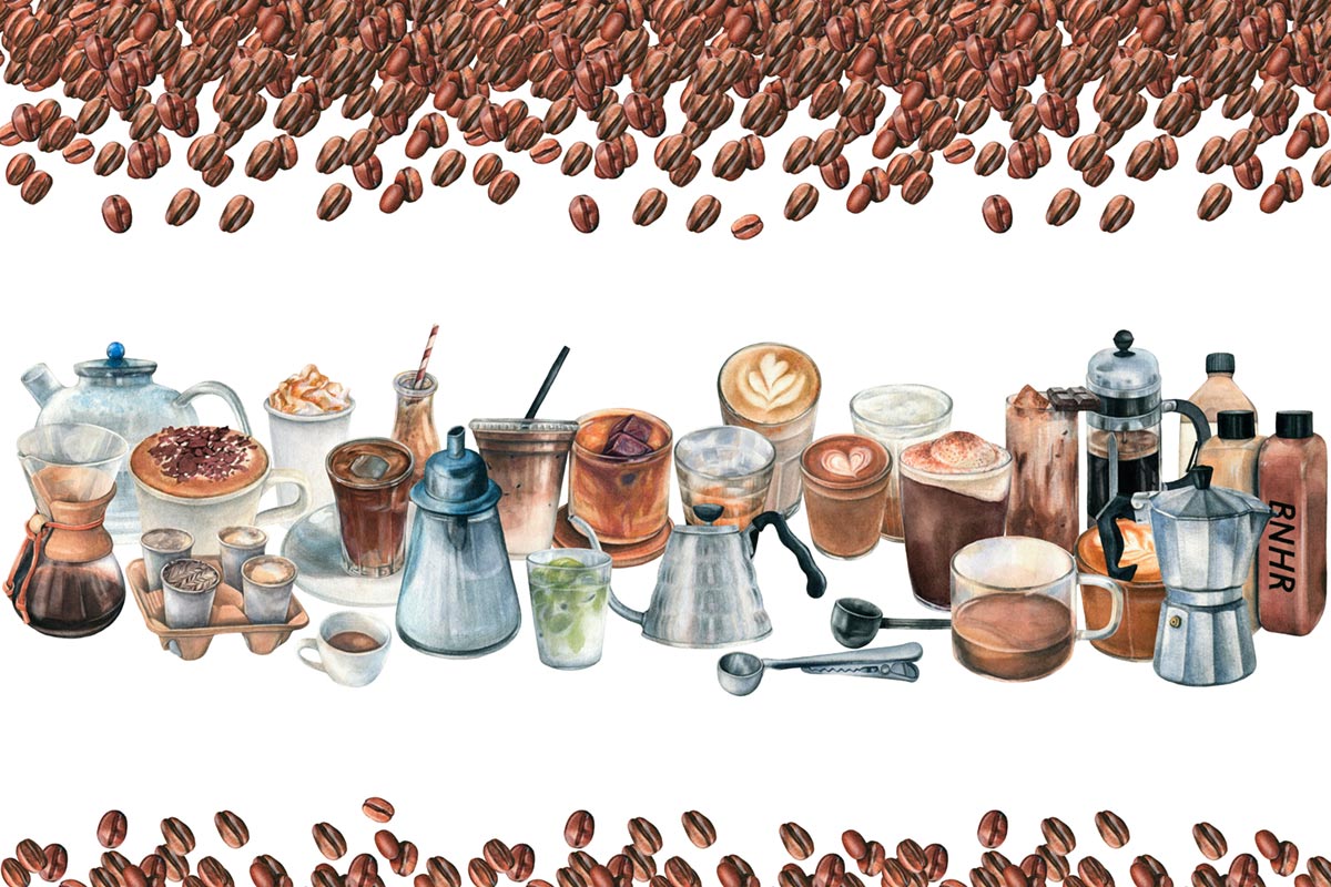 Rustic Coffee Themed Kitchen Mural Wallpaper in kitchen