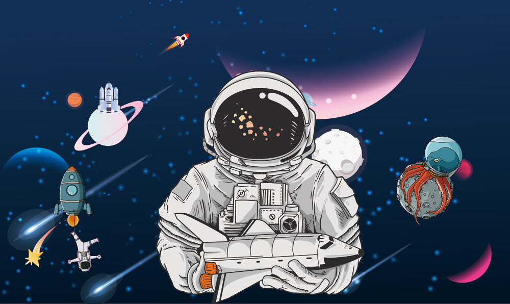 space and galaxy wallpaper mural design