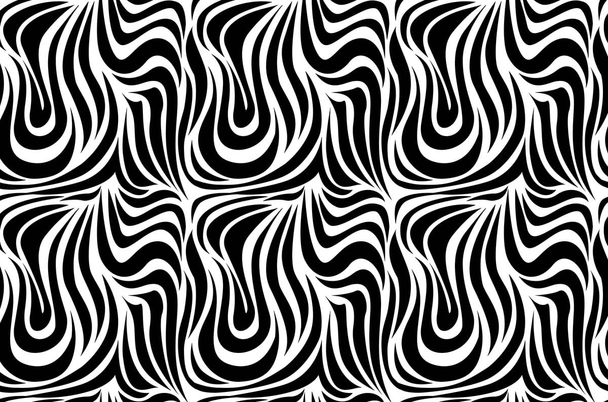 For use as inside and exterior house decoration, a black animal skin wallpaper mural