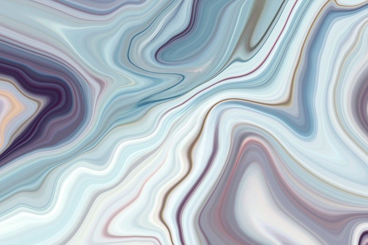 Wallpaper Mural in a Melted Blue Marble Pattern Plain