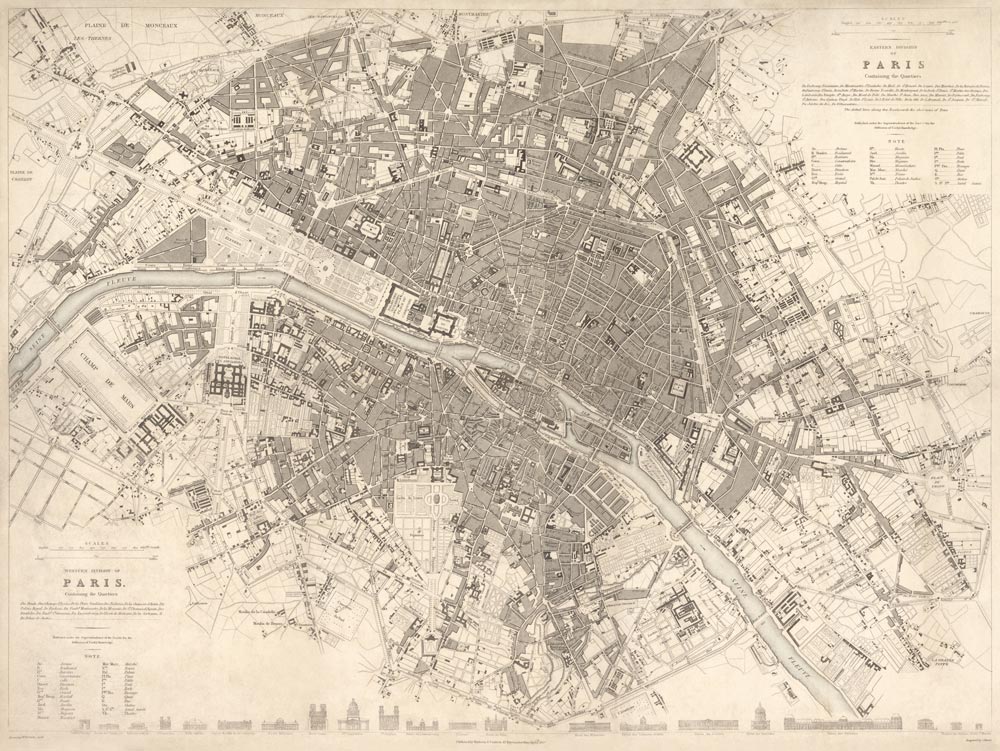 Eastern Division of Paris Customized Map Wallpaper Mural