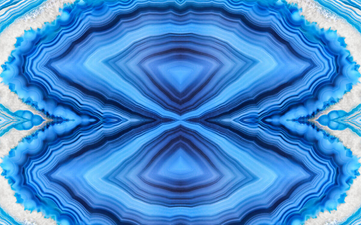 Abstract Blue Agate Geometric Mural Wallpaper