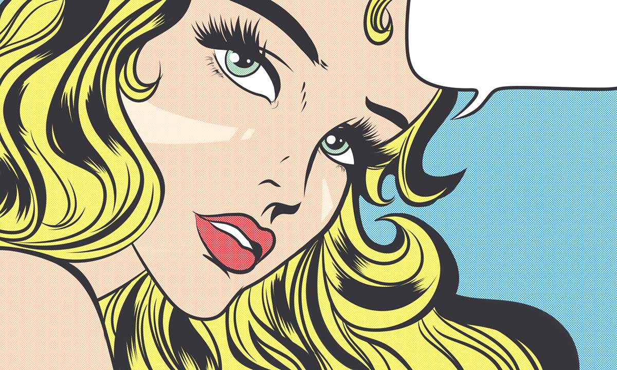 Vintage Pop Art Beauty Mural Wallpaper