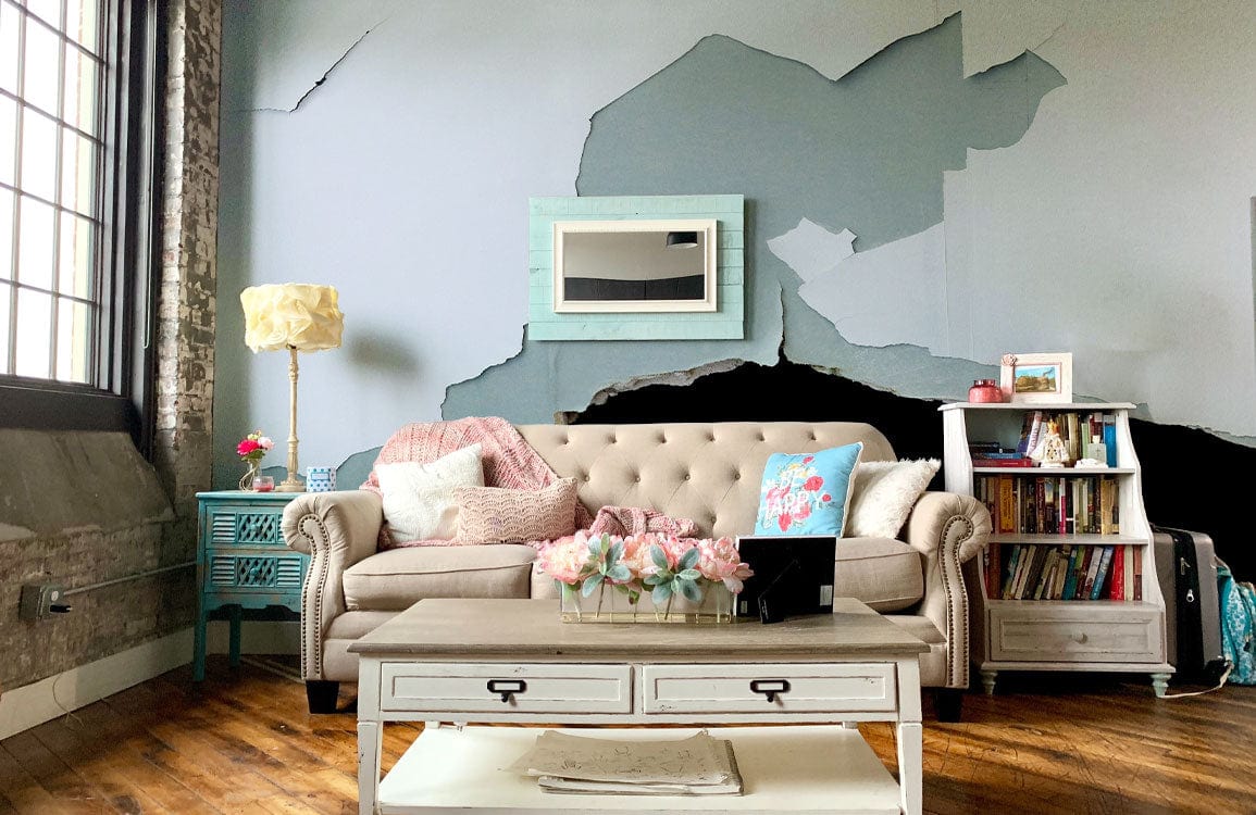 Abstract Black Geometric Tear Mural Wallpaper | Ever Wallpaper