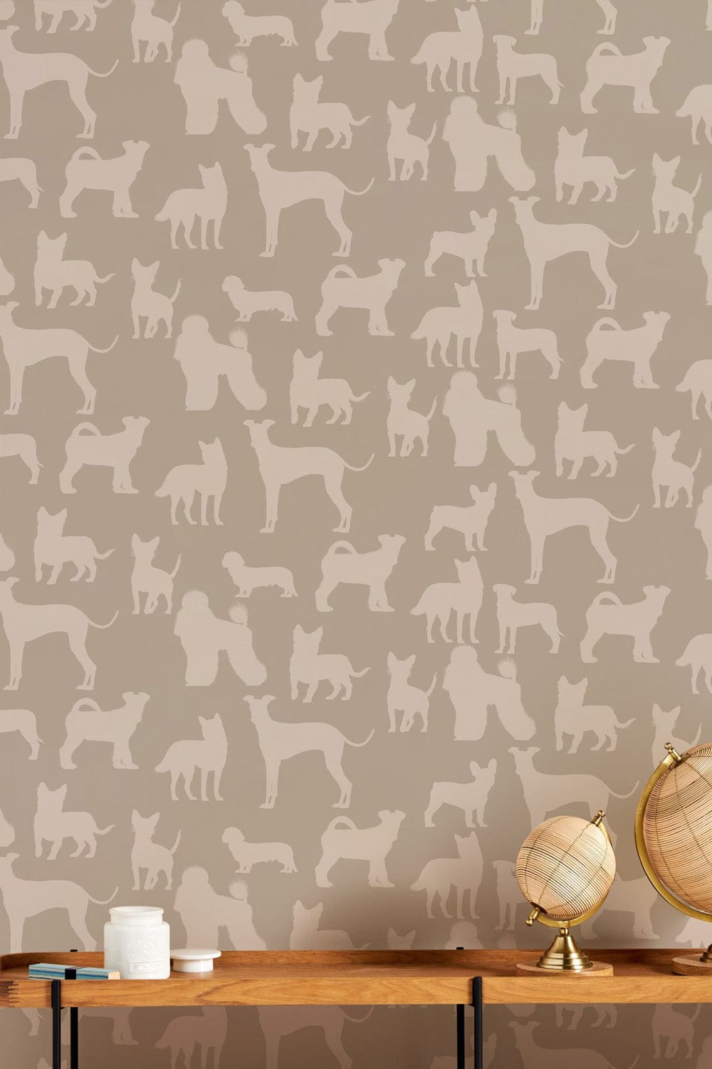 Dogs wallpaper murals for the hallway are a personalized option for dog lovers