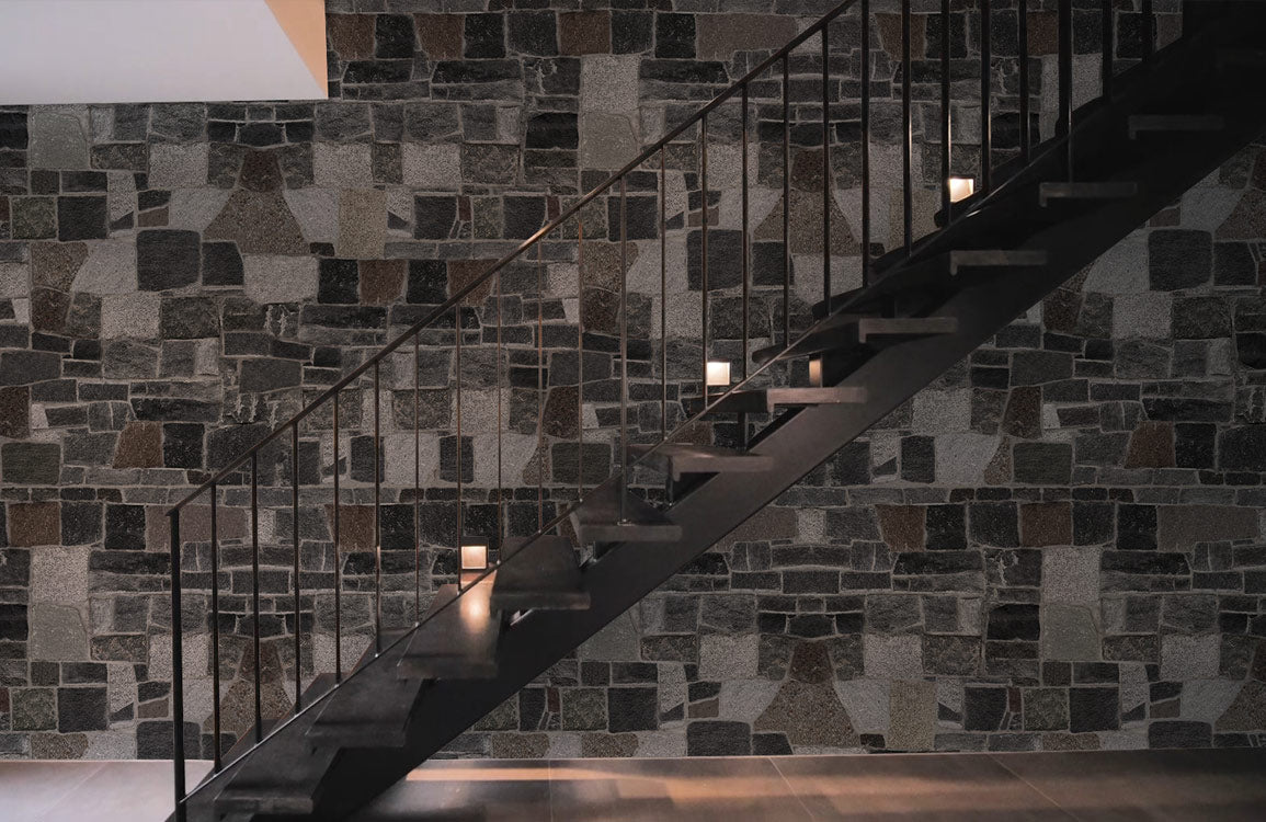 Decorative Wallpaper Mural with an Irregular Stone Effect for Your Home