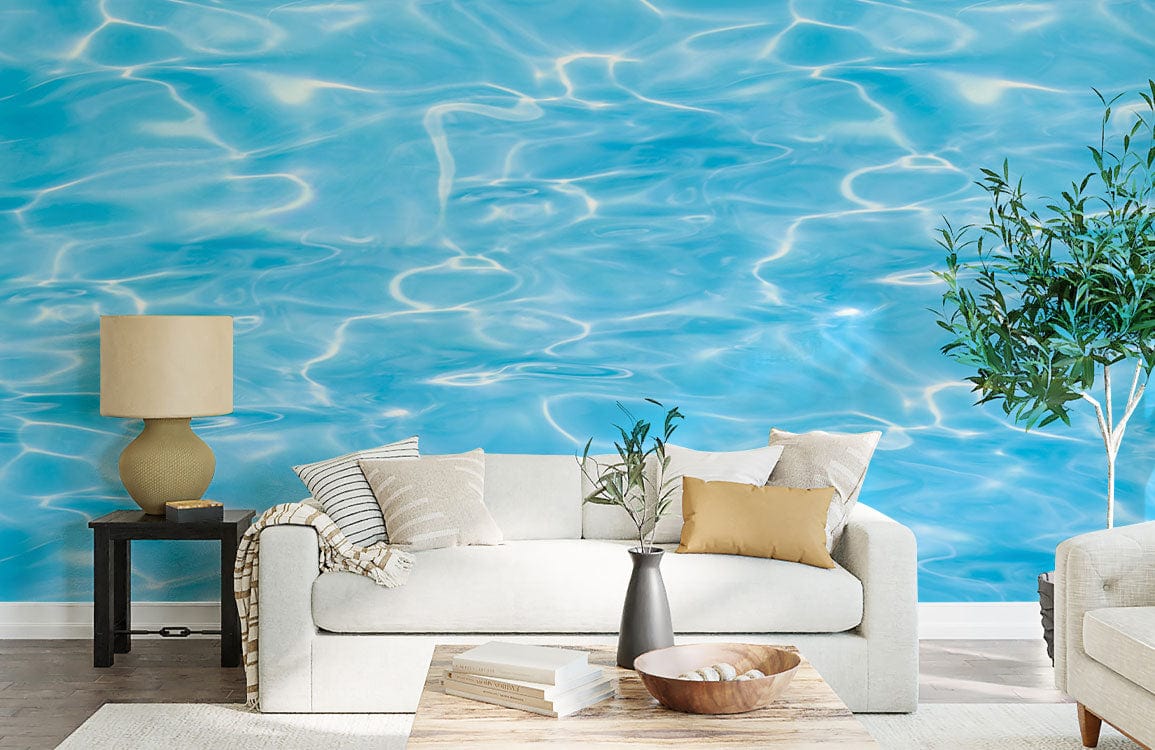Soothing Blue Water Ripple Mural Wallpaper | Ever Wallpaper