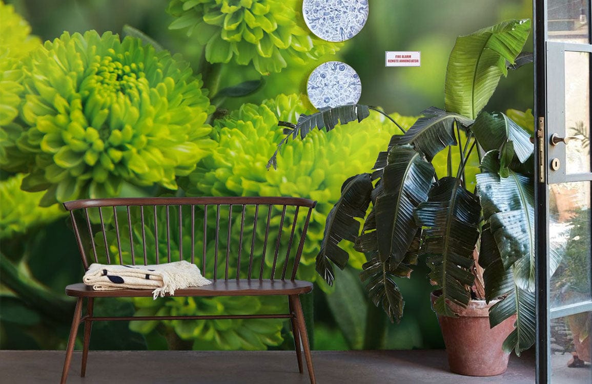 Lush Green Floral Garden Mural Wallpaper | Ever Wallpaper – Everwallpaper