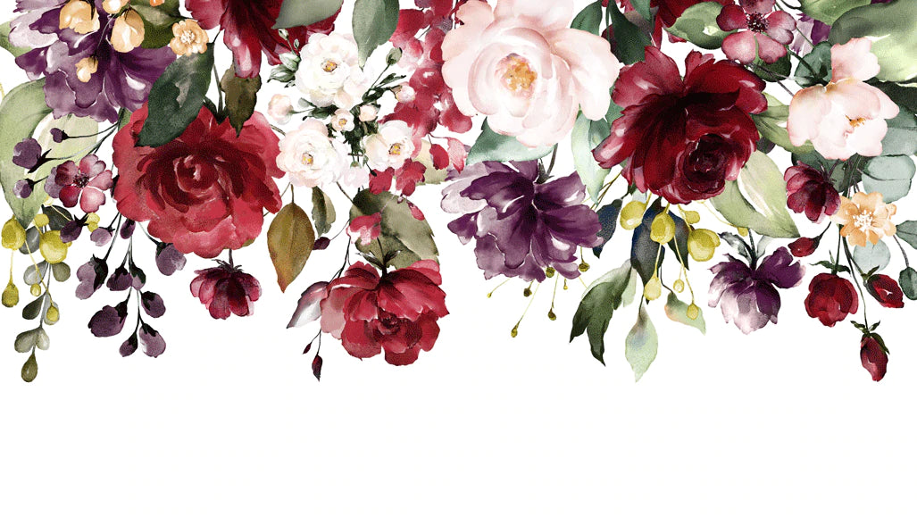 Wallpaper mural with vibrantly coloured flowering shrubs for home décor