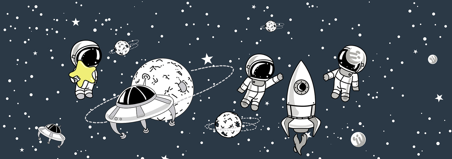 Astronaut space and galaxy wallpaper mural kids room
